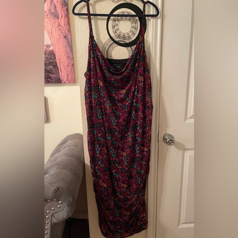 Ava & Viv Plus Size multi colored sleeveless Slip Dress size 4X NEW